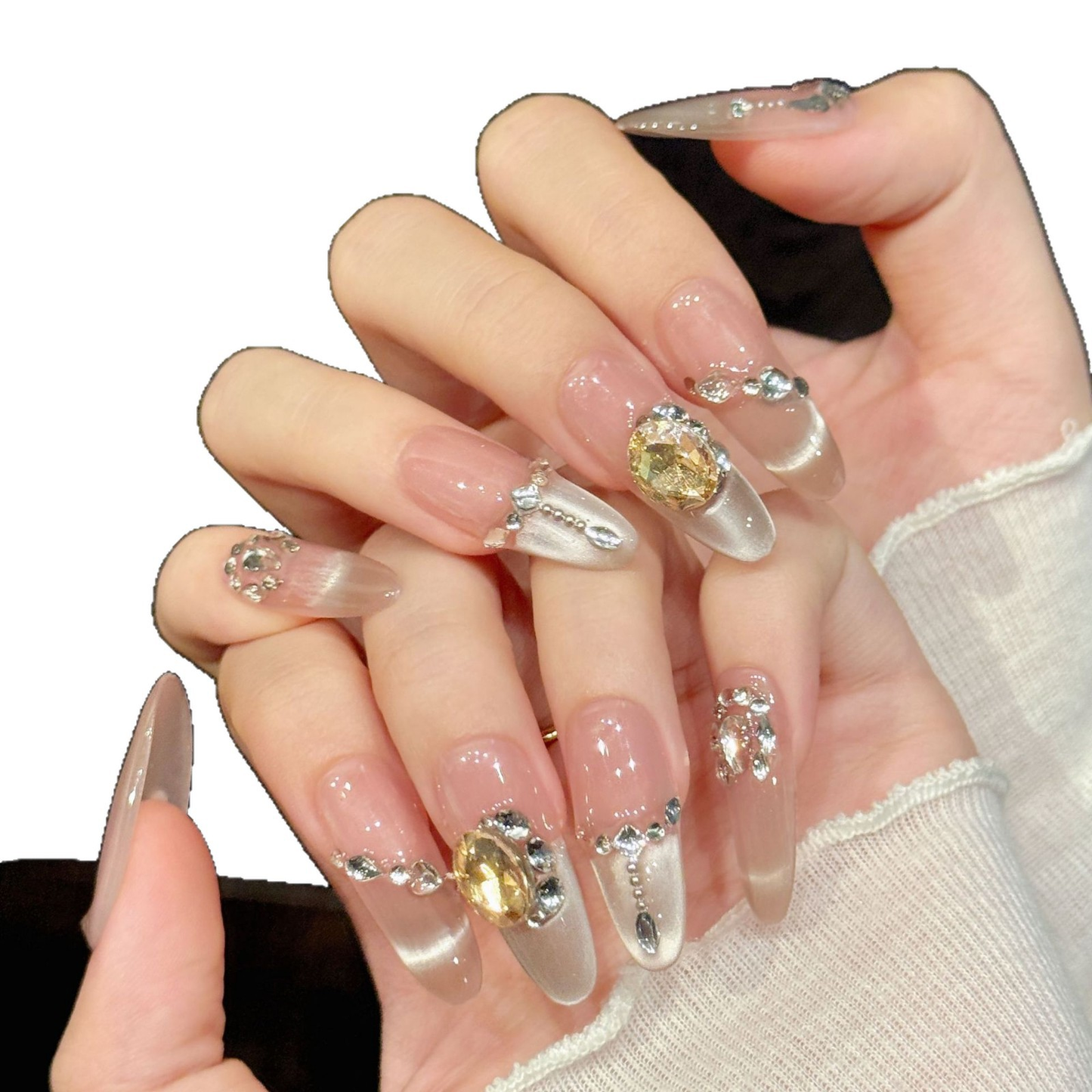 Handmade Press on Nails Coffin Medium  Fake Nails with Glue, Reuseable Reusable Coffin Nails Press ons Glossy Glue on Nails for Women Acrylic False Nails Set with Glue Tabs