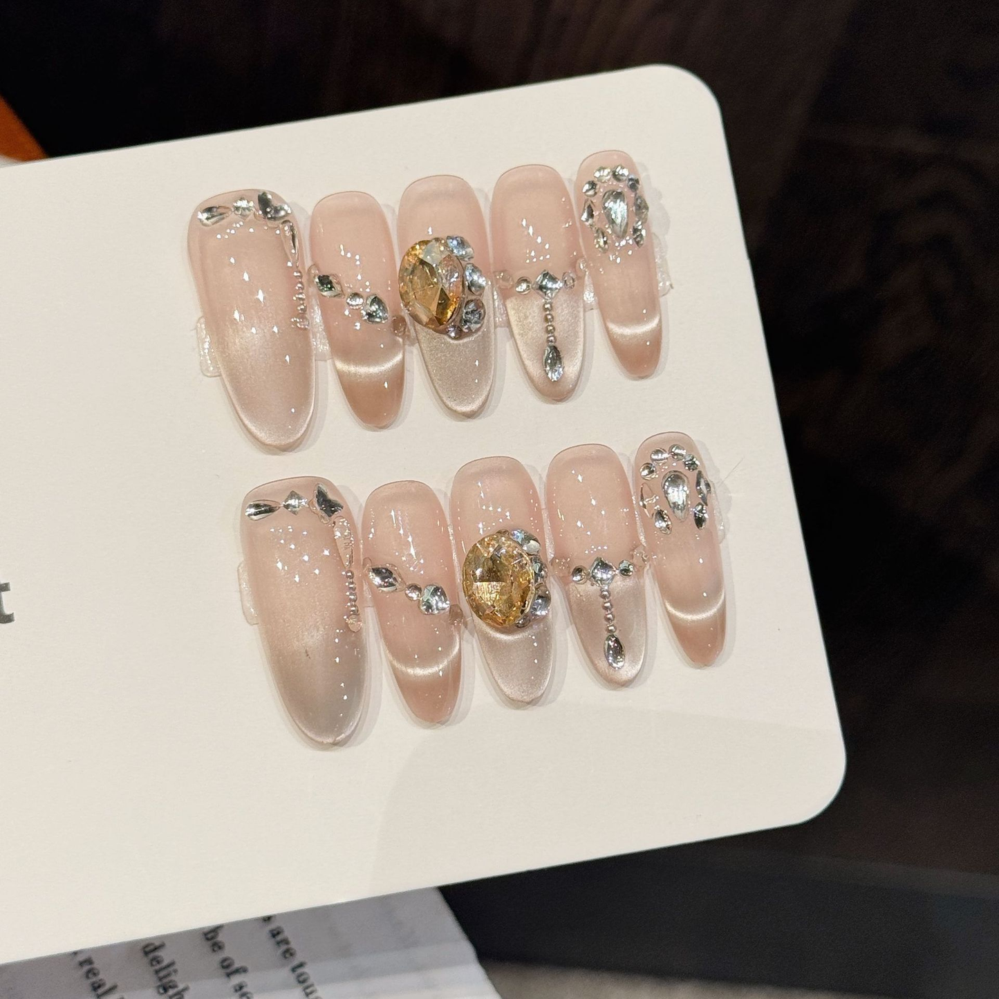Handmade Press on Nails Coffin Medium  Fake Nails with Glue, Reuseable Reusable Coffin Nails Press ons Glossy Glue on Nails for Women Acrylic False Nails Set with Glue Tabs